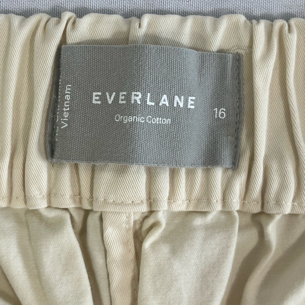 Everlane Easy Pant Organic Cotton Women’s 16 Wide Leg High Rise Neutral Cream - Picture 11 of 16